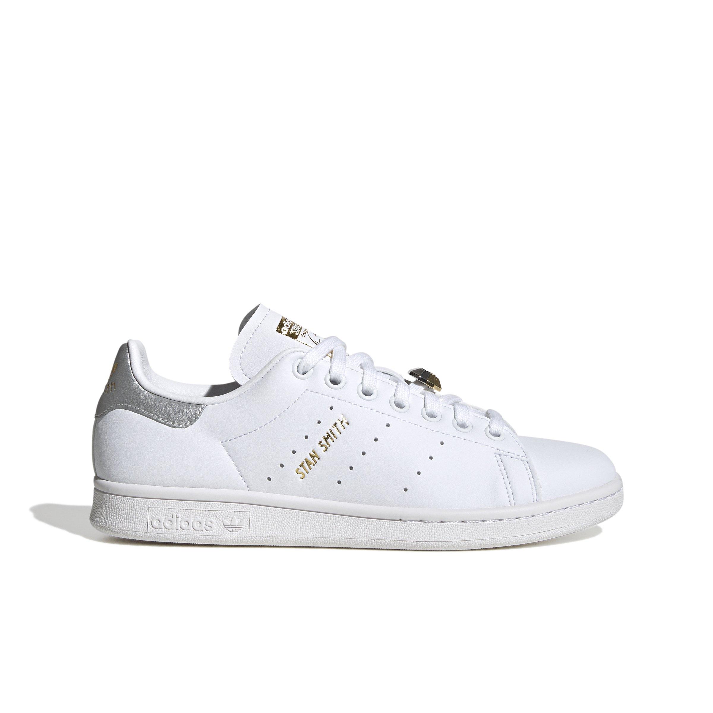 Adidas stan smith white silver outlet gold